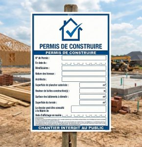 Panneau de permis de construire alvéolaire