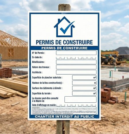 Panneau de permis de construire alvéolaire